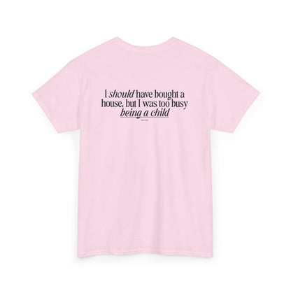 Chasing a High I haven't felt since the 2008 housing market crash, meme shirt, silly, mens/unisex, Unisex Heavy Cotton Tee