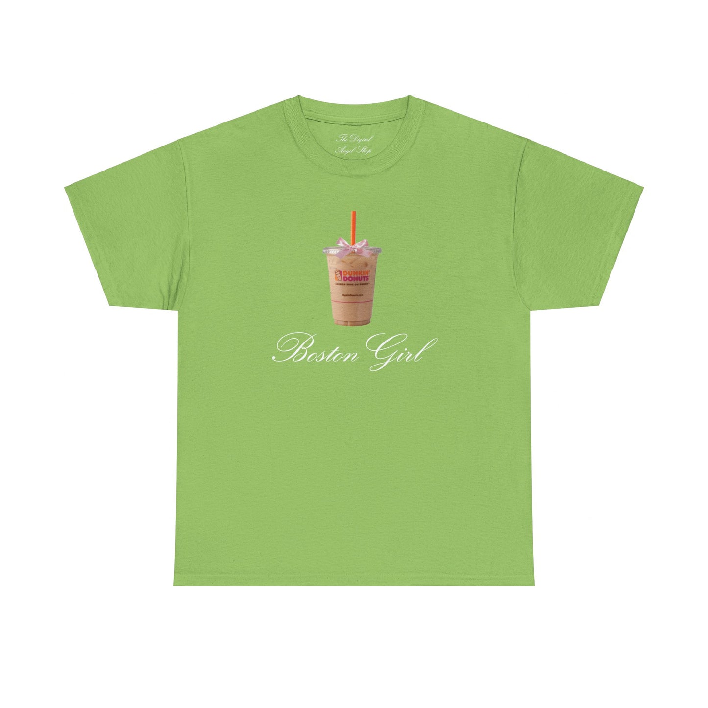 Boston Girl, Dunkin Donut Coquette, Unisex Heavy Cotton Tee