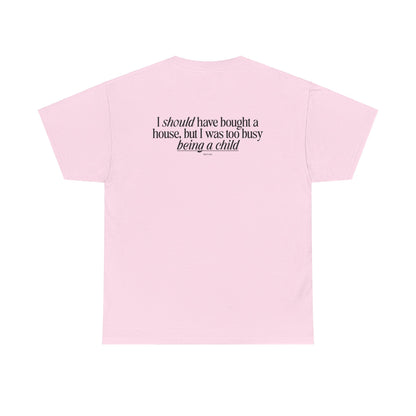 Chasing a High I haven't felt since the 2008 housing market crash, meme shirt, silly, mens/unisex, Unisex Heavy Cotton Tee