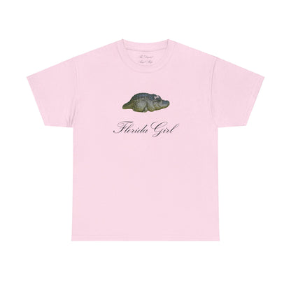 Florida Girl, Baby Gator Coquette, Unisex Heavy Cotton Tee