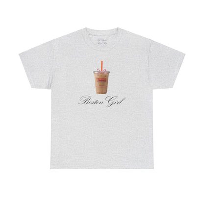 Boston Girl, Dunkin Donut Coquette, Unisex Heavy Cotton Tee