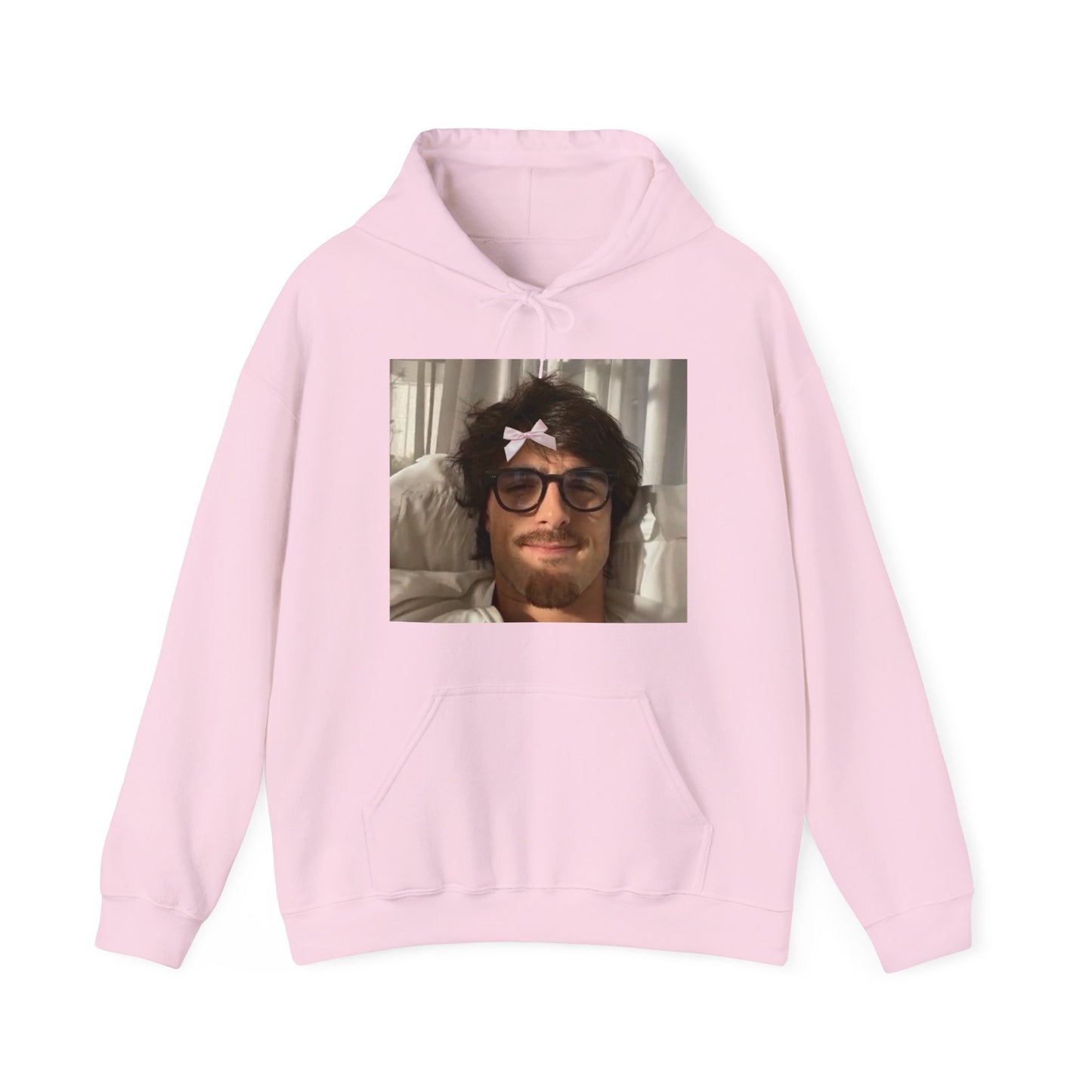 Coquette Jacob Elordi with a Bow, Meme Hoodie, Saltburn, Unisex Heavy Blend Hoodie