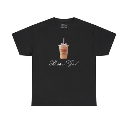 Boston Girl, Dunkin Donut Coquette, Unisex Heavy Cotton Tee