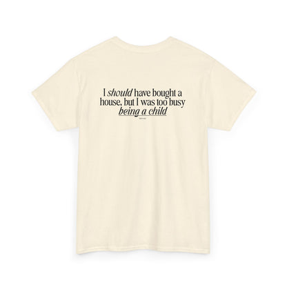 Chasing a High I haven't felt since the 2008 housing market crash, meme shirt, silly, mens/unisex, Unisex Heavy Cotton Tee