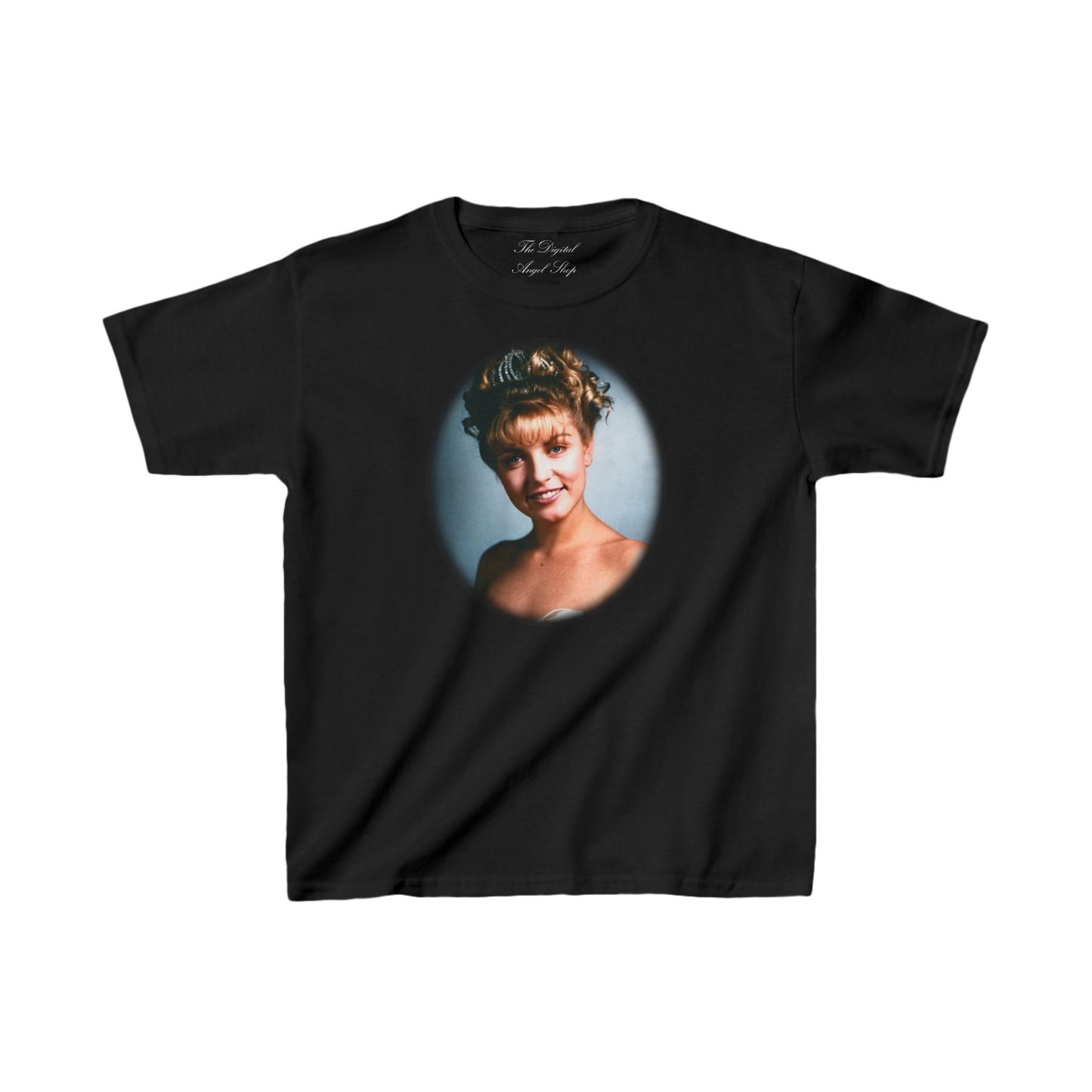 Laura Palmer from Twin Peaks directed by David Lynch, Film Merch, Twin Peaks, Oval tee, graphic heavyweight baby tee crop top