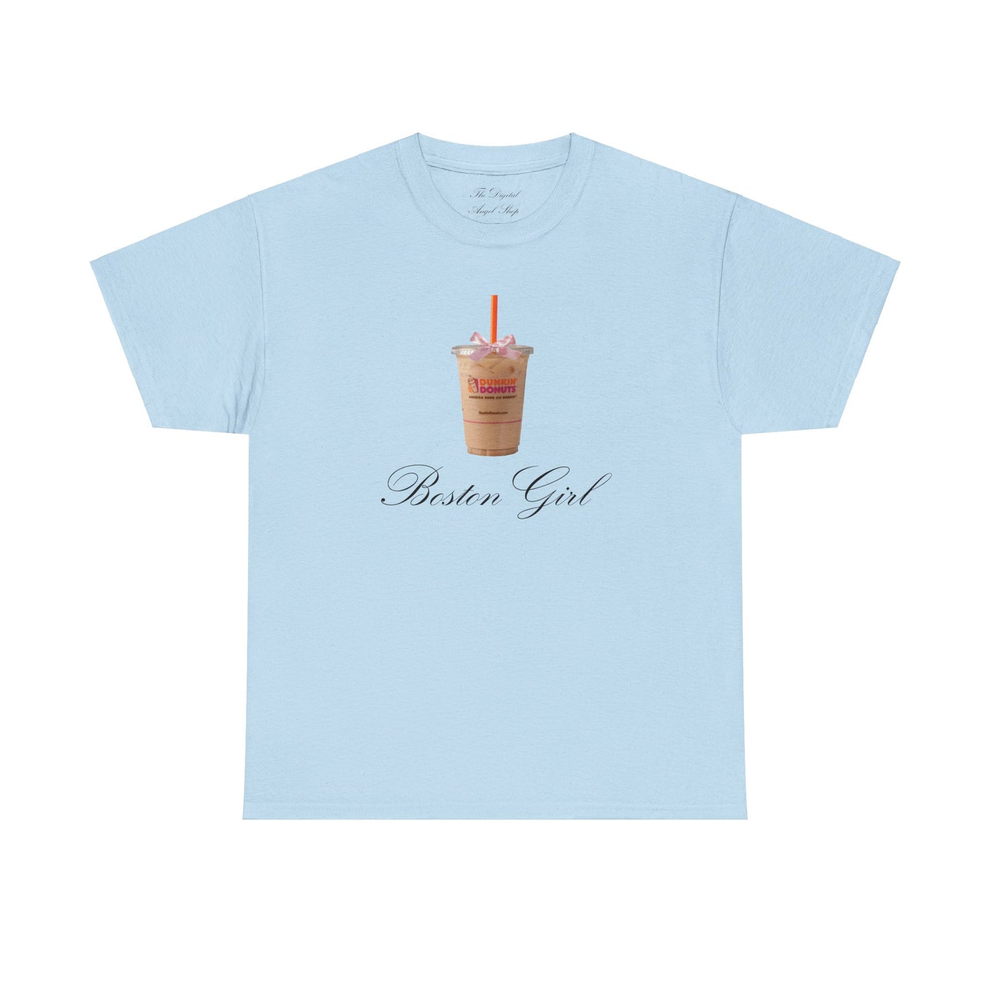 Boston Girl, Dunkin Donut Coquette, Unisex Heavy Cotton Tee